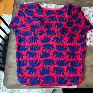 Lilly Pink’ish/red n blue 100% wool sweater